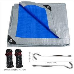 Durable Waterproof Outdoor Canopy and Sun Shelter Tent Cover - 4x3M (Blue with Tool)