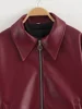Suninheart Autumn Winter 2024 Women's Moto Biker Zipper Long Sleeve Jacket Faux Leather Jacket Outerwears Causal New in Coats 6