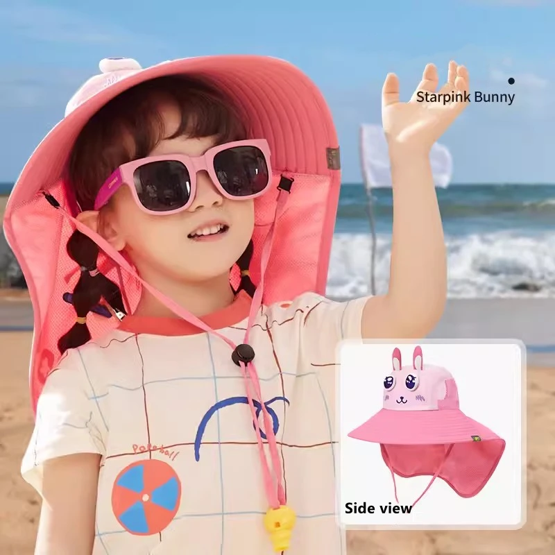Lemonkid Wide Brim Children Sun Hat Kids Bucket Cap Summer Beach Girls Travel Outdoor New Fashion Cute Casual Sun Hats 3
