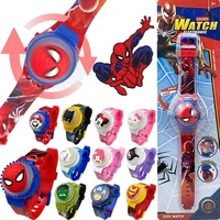 New Spiderman Kids Watches For Boys Cartoon Hello Kitty Children Rotate Watch with Flash Light Sanrio Girls Toys Clock Gifts 1