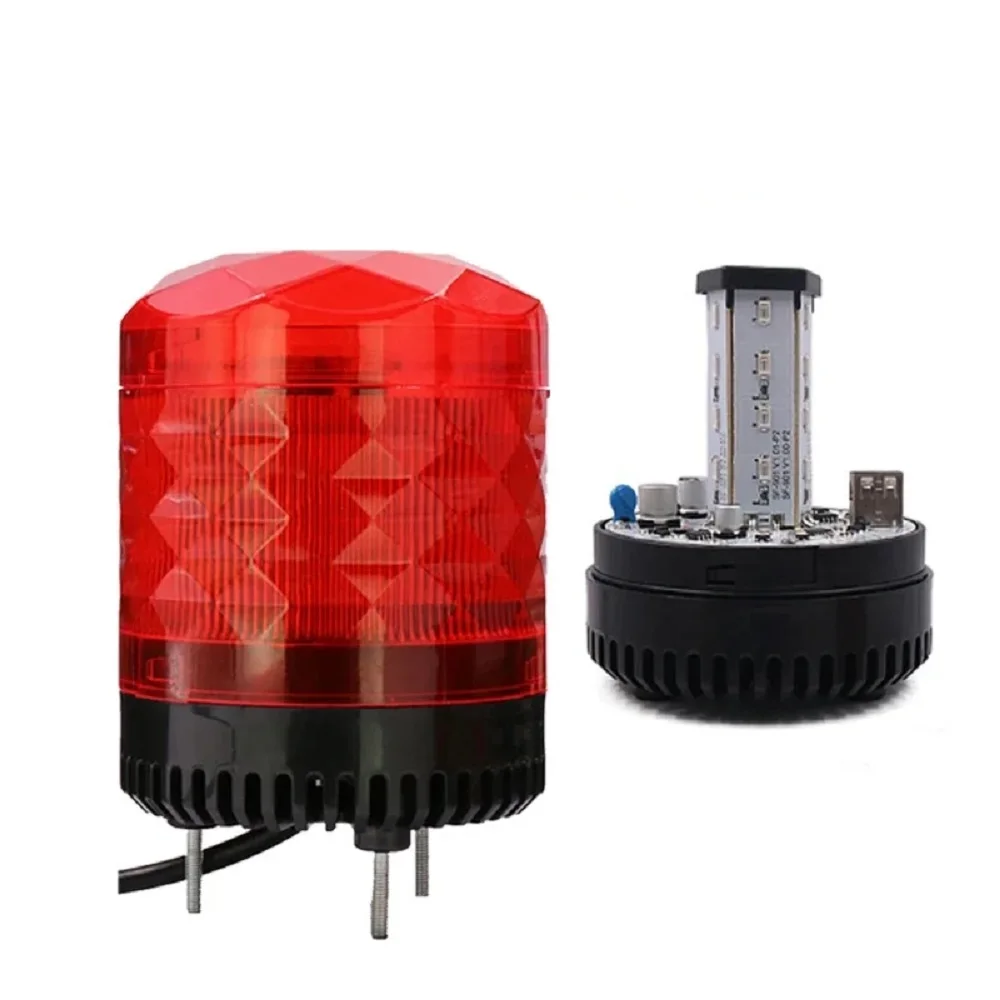 

Waterproof Car Voice Warning Alarm LED Sound and Flash Light Integrated Siren Rotary Warning Light for Machines