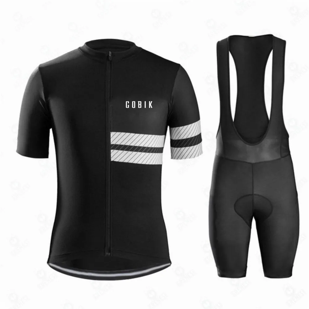 

Cobik Team Uniform Cycling Jersey Set Summer Short Sleeve Shirts Men Bib Shorts Suit Breathable Road Bike Kit Bicycle Clothing
