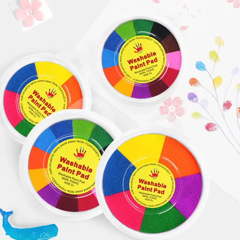 

Kindergarten Graffiti And Ink Pad, Seven Colors And Thirteen Colors, Disc Printing Pad, Finger Drawing Rubber Stamp, Diy Graffit