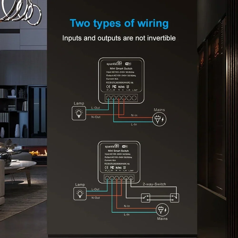 Smart Switch Relay 16A Matter WIFI Smart Switch Automation Relay Smart Breaker Voice Control Work With Alexa/Google Home/Smartthings/Home-Kit Siri