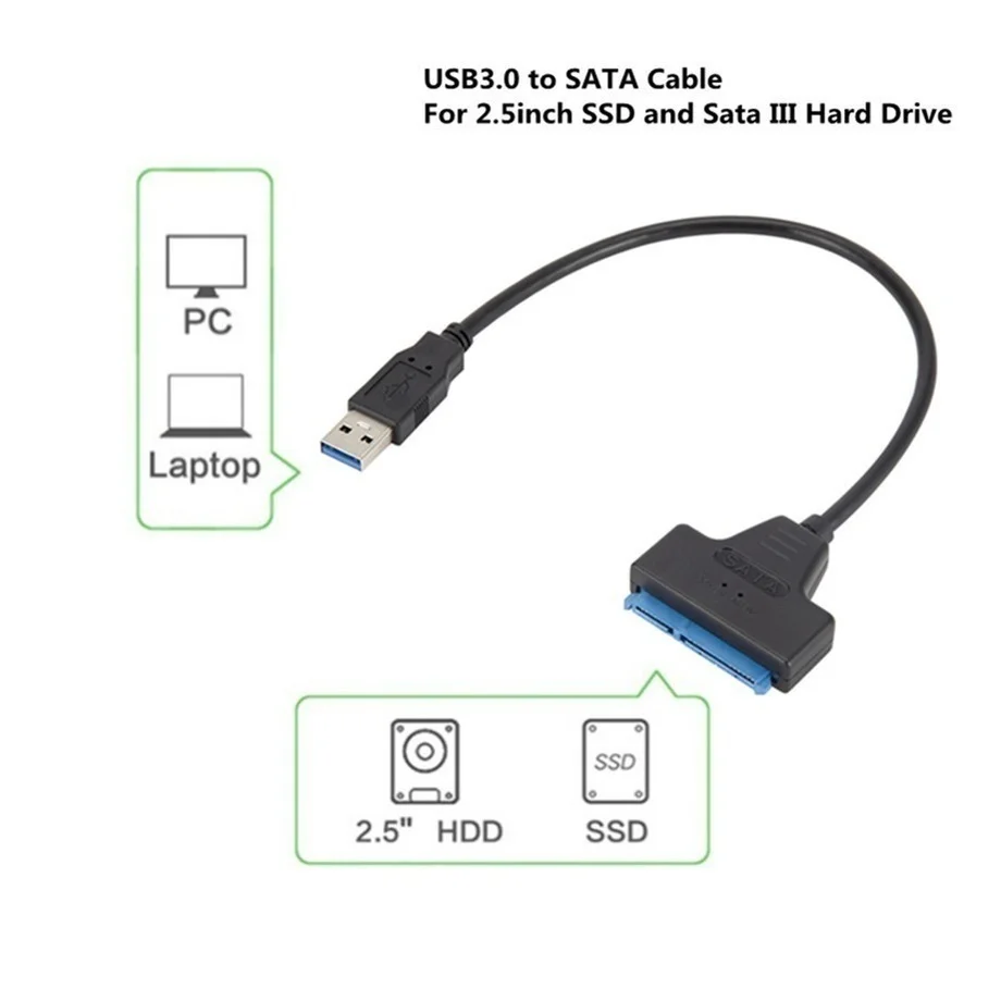USB 3.0 SATA  Sata-USB 3.0 ̺, ִ 6 Gbps, 2.5 ġ ,  HDD SSD ϵ ̺, 22  Sata III ̺