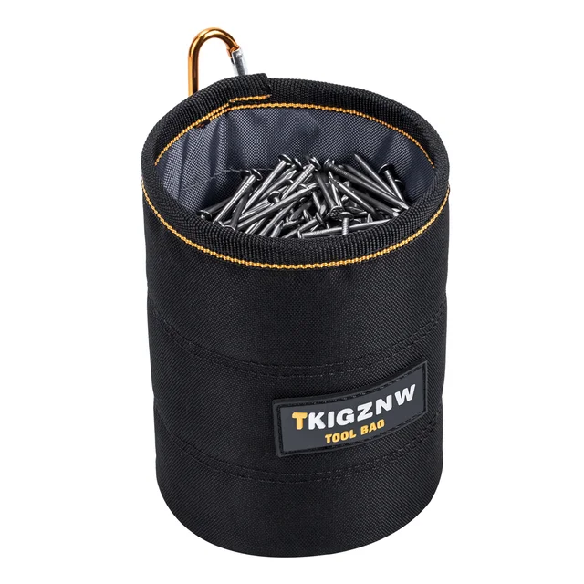 TKIGZNW Pochette à outils pour clous et vis avec clip de ceinture noir 1
