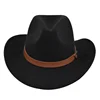European And American Sheep Cowboy Fur Felt Woolen Ethnic A Hood Brown Belt Retro Fedora Hat 6
