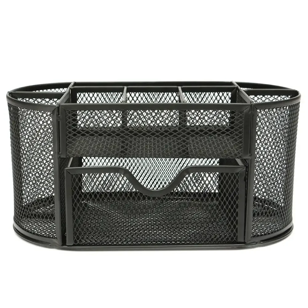 Multifuction Stationery Desk Pen Holder Metal Mesh Desktop Office Study Storage