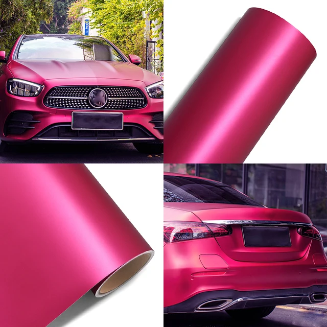 Matte Satin Ice Film Rose Red Car Wrap Stickers Color Change Vinyl Film Bubble Free Auto Decals Wrapping Sticker Car Accessories 1