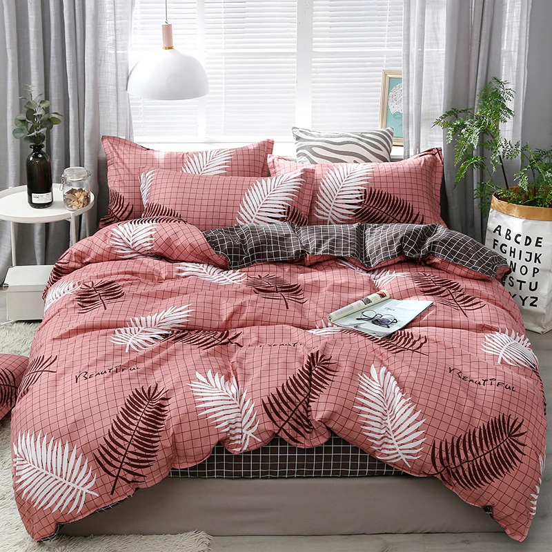 thumbnail image 1 of Solstice Home Textile - Funda de edredón con entramado negro, funda de almohada, sábanas, juegos de cama sencillos para niños y niñas, camas individuales, camas dobles, 1 of 5