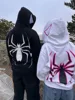 Full Zip Up Spider Hoodie Women Men Streetwear Harajuku Graphic Oversized Jacket Hood Shirt Punk Gothic Y2K Clothes Sweatshirt 1