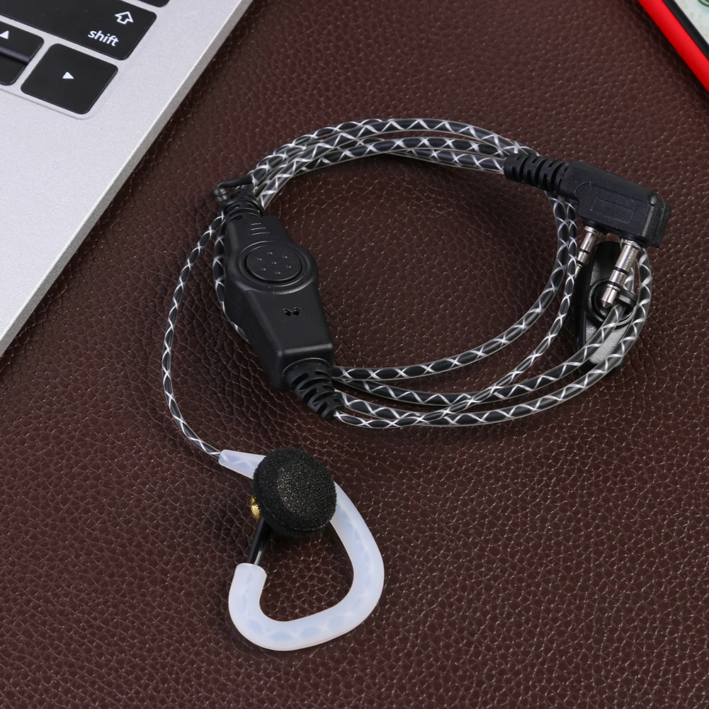 HB-70 2 Pins K-Type PTT Earpiece Headset Microphone 1.2m Walkie-Talkie Earphones For BAOFENG For Kenwood KPG/ TH/ TK For PUXING