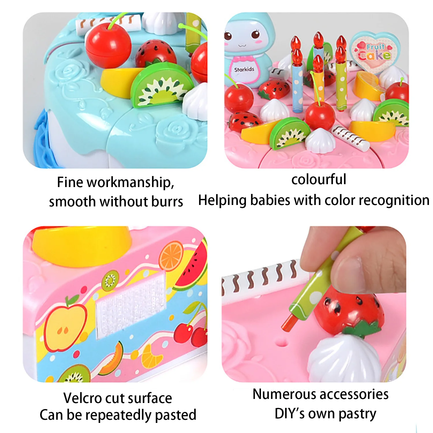 Children&rsquo;s Che Che Le simulation birthday princess cake toy fruit cake family set kitchen toys pretend kitchen toys pretend food toys