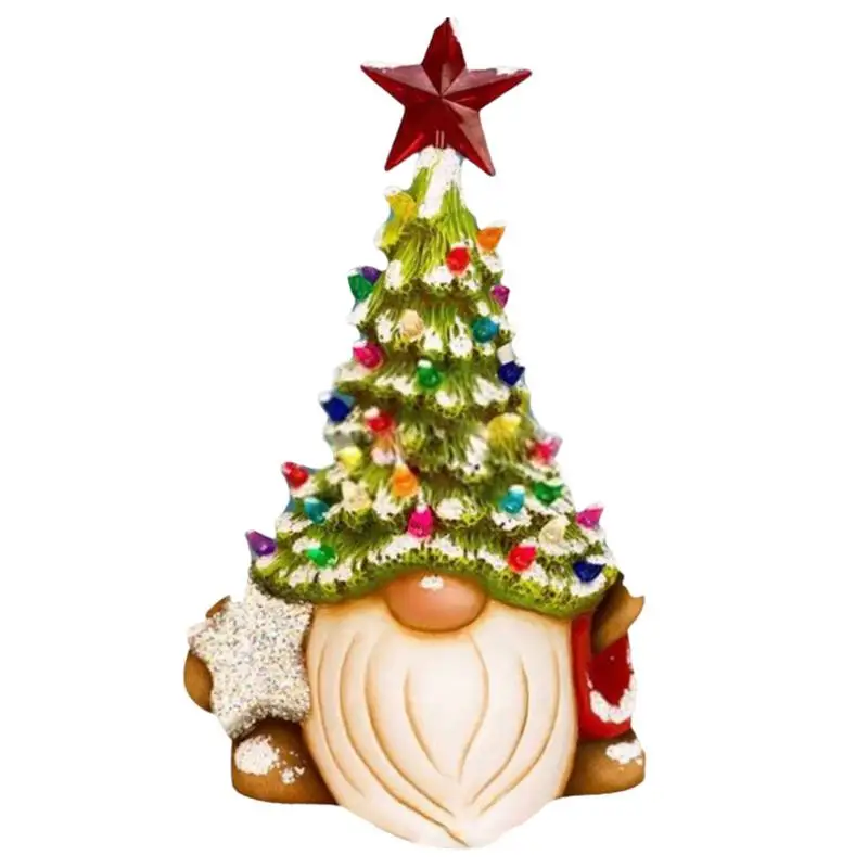 

Рождественская елка Гном с подсветкой, гном, садовый декор для улицы, дизайн Санта Клауса, садовая статуя, милый садовый декор, гномы