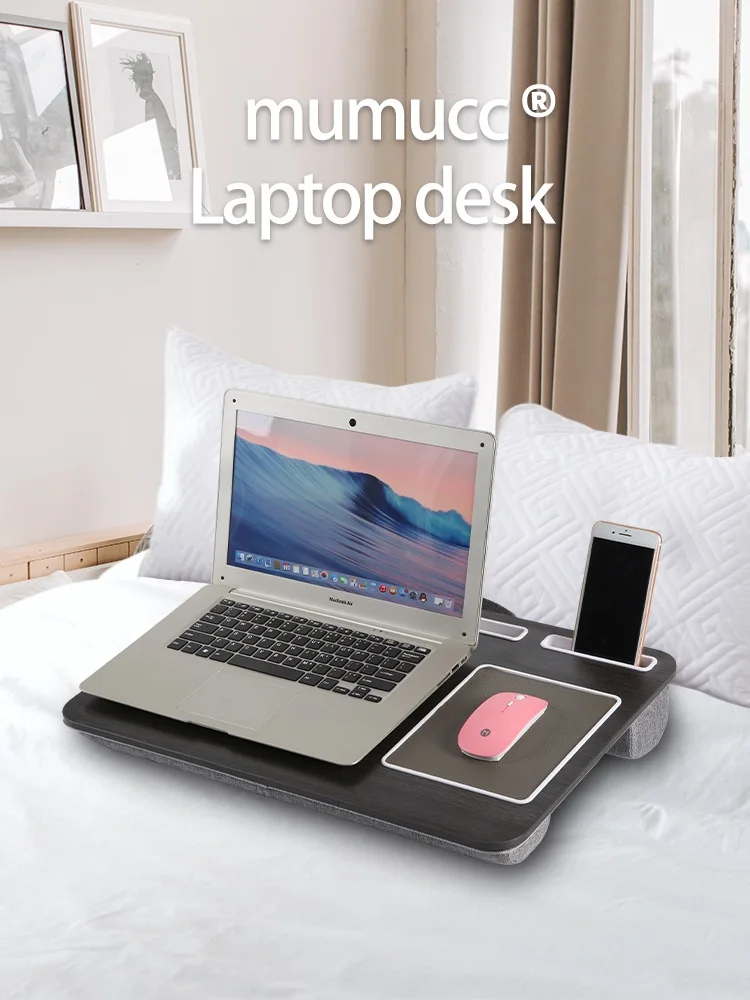Home Folding Laptop Desk for Bed & Sofa Laptop Bed Tray Table Desk Portable Lap Desk for Study and Reading Bed Top Tray Table