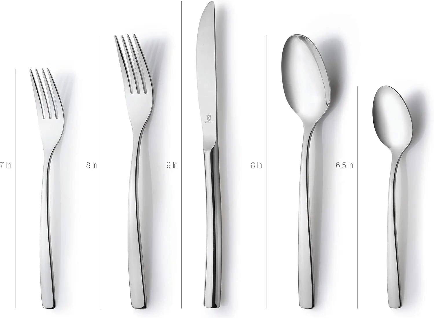 Modern Sleek Silverware Set 18/10 Stainless Steel Flatware Set for Elegant Dining Dishwasher Safe Cutlery (Silver 60-Piece)