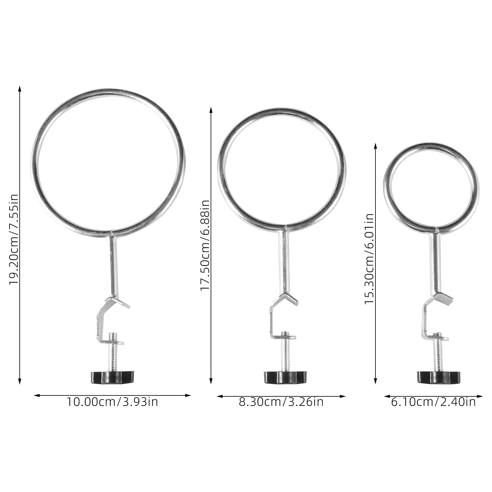 3Pcs Iron Frame Ring Laboratory Stand Clamps Retort Rings Laboratory Support Stand Clamps for Small Hoop Cooks