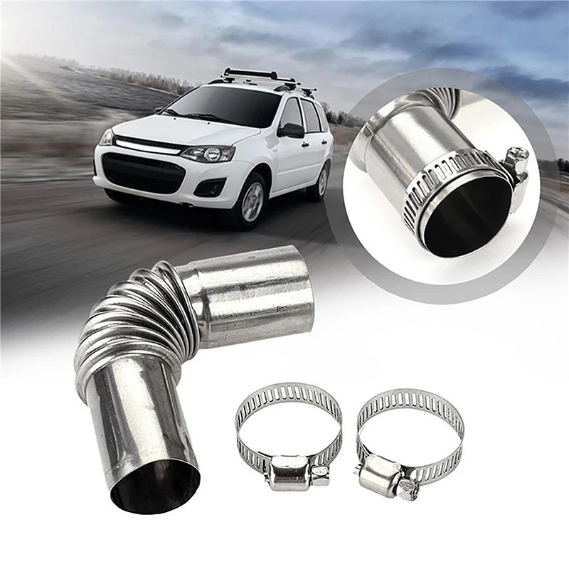 1Set 24mm Elbow Pipe Air Parking Heater Exhaust Tube Elbow Connector With Clip For Boats Heater Car Heating Parts