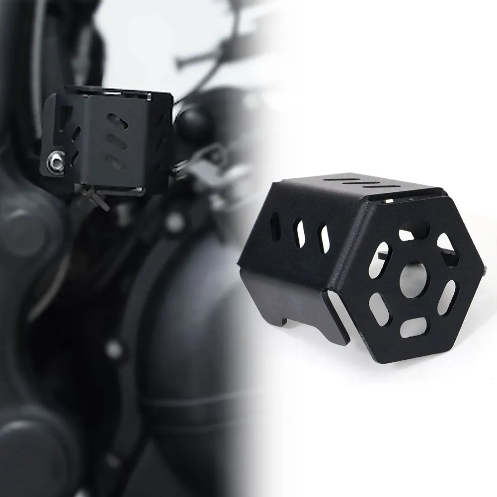 로얄 엔필드 히말라야 411 2016-2023 SCRAM 411 2022-2024 오토바이 후방 브레이크 유체 저장소 가드 커버, 알루미늄 보호 