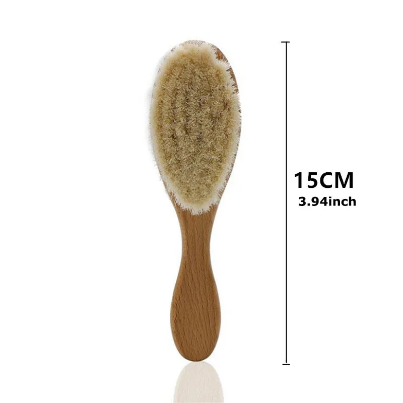 Baby Hair Brush With Wooden Handle And Super Soft Pure Natural Wool Bristles For Newborns & Toddlers Infant Comb Head Massager curly hair brush hair brush comb hair comb hair comb set wooden handle brush