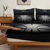 3PC Basketball Court Bed Sheet, Fitted Sheet*1+Pillowcases*2, Suitable For Bedrooms And Guest Rooms, Comfortable And Soft Fabric 5