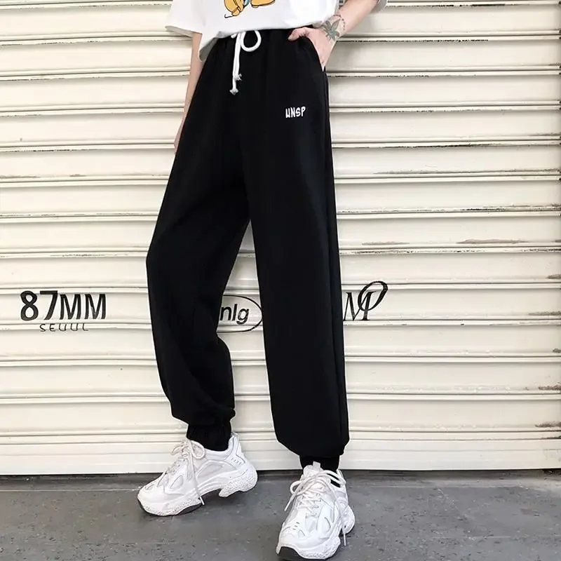 New Women Winter Korean Style Oversized Sweatpants Warmth Casual Track Pants Joggers One Size Fashion Daily Trousers Streetwear