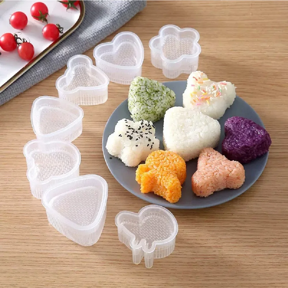 

Triangle Sushi Mold Press Maker Onigiri Mould Set Cartoon Japanese Rice Ball Bento Machine Sushi Tool Kitchen Accessories