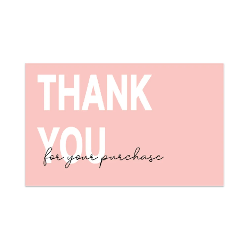 10-30pcs Thank You Card Printable Blush Pink Thanks For Your Purchase Card  Paper Cards For Small Shop Gift Packet 9*5.4cm - Business Cards - AliExpress