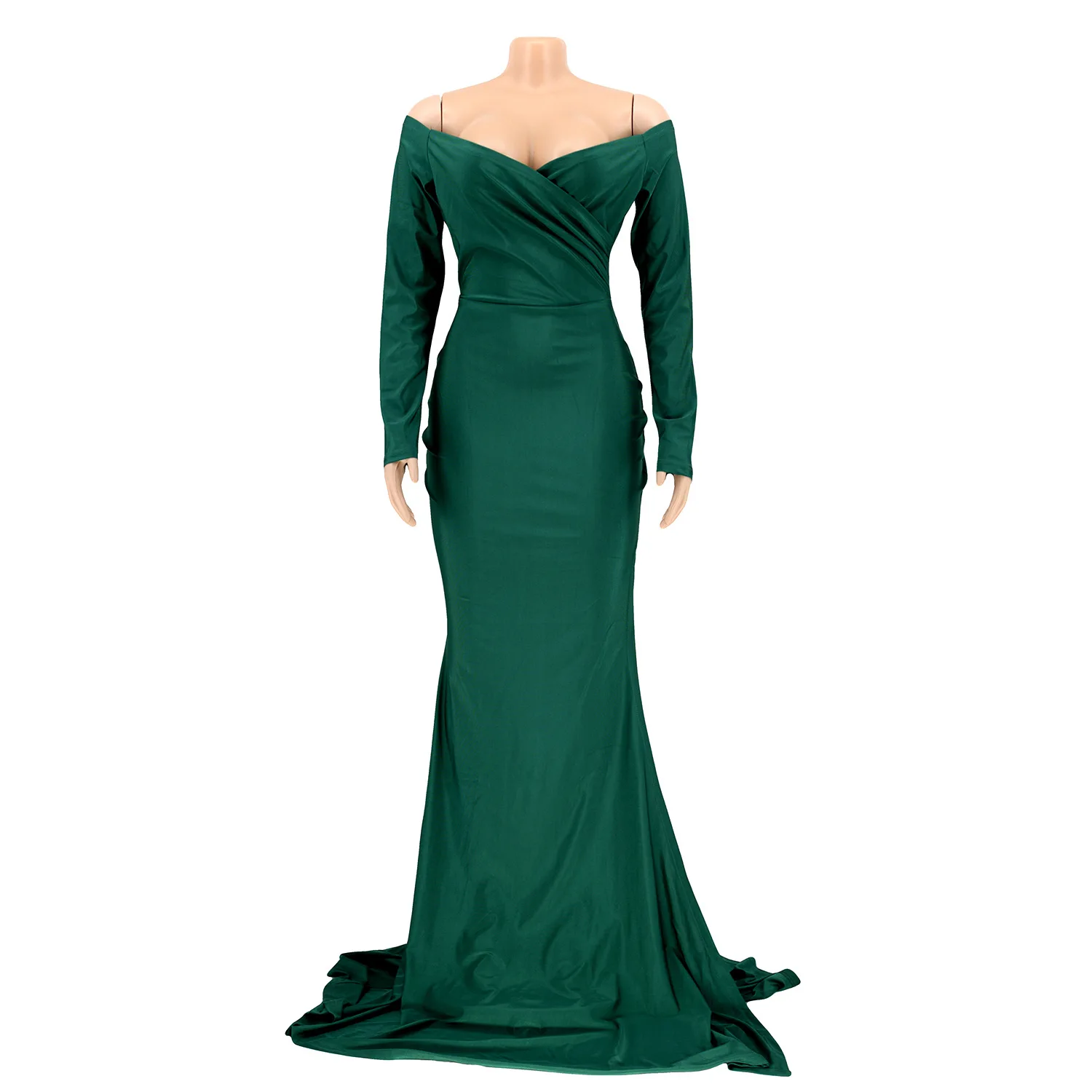 the plush holiday dress Built-In Shapewear Deep V Maxi Dress | Twist Slit