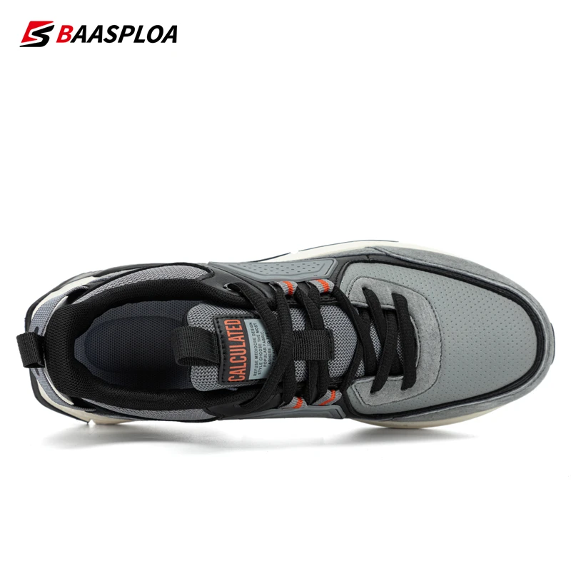 Walking Sneakers Baasploa Men Leather Waterproof Walking Shoes Fashion Casual Non-Slip Wear-Resistant Male Sport Shoe