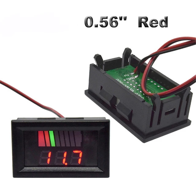 Car Battery Charge Level Indicator 12V 24V 36V 48V 60V 72V Lithium Battery Capacity Meter Test Display LED Tester Voltmeter best budget oscilloscope Measurement & Analysis Tools