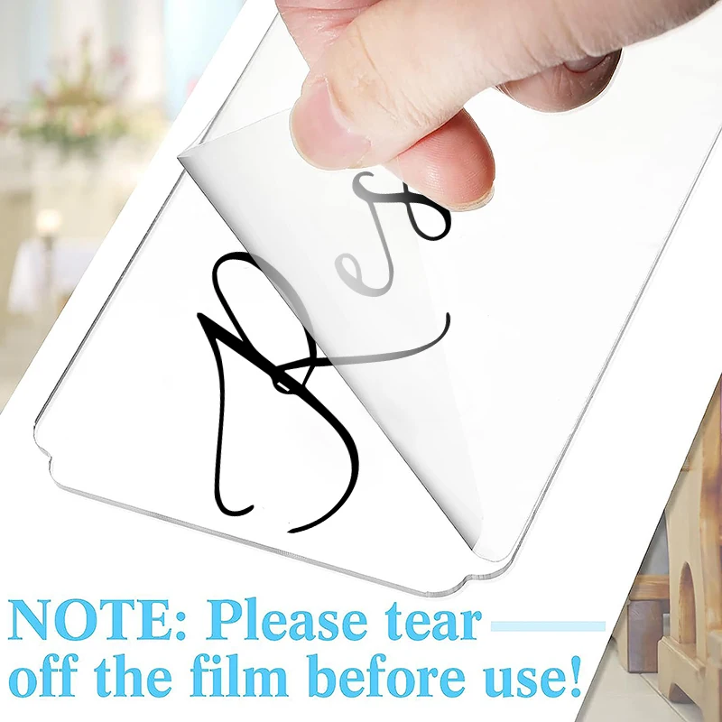 6Pcs Chairs Acrylic Reserved Tag Seating Sign Hanging Reserved Signs With Ribbon for Birthday Wedding Party Restaurant Supplies