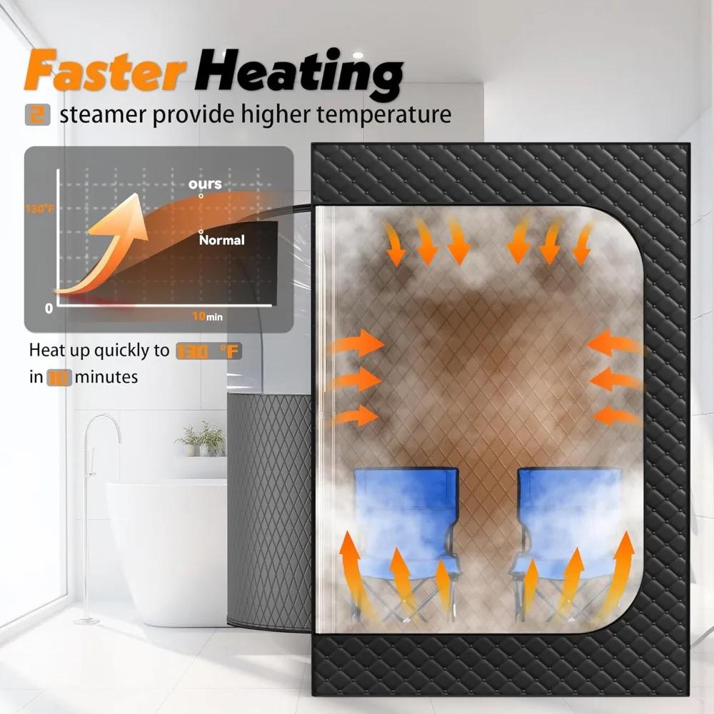 2-Person Portable Home Steam Sauna & Wellness Spa 2