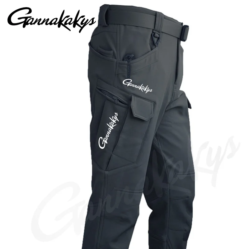Autumn and Winter Sports Fishing Pants with Velvet Tactical Waterproof Pants Fishing Hiking Camping Work