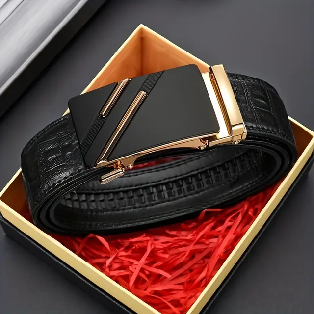 Men belt Leather Belt Metal Alloy Automatic Buckle Brand Luxury Design Waist Belts for Men Strap Male