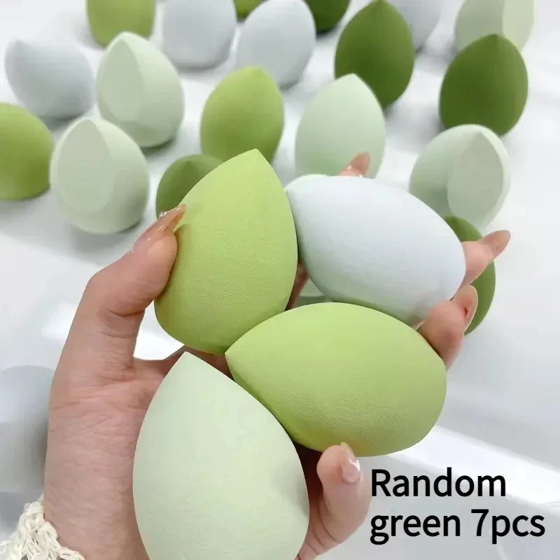 7PCS 울트라 소프트 메이크업 스펀지 - 액체 및 파우더 파운데이션용 건식 및 습식 사용 뷰티 블렌더 파우더 퍼프