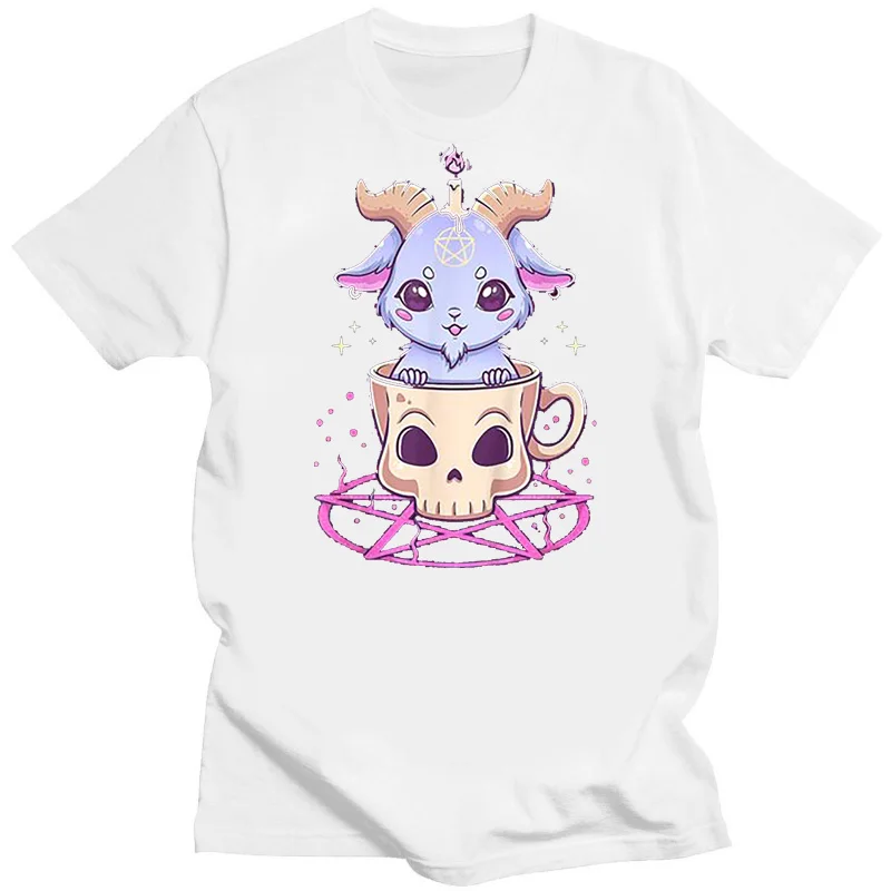 Kawaii Pastel Goth Милая жуткая черная футболка с котом женские летние строительные Топы креативный узор Персонализированная уличная футболка Y2k (art.: 3920bbec79302) - 3920bbec79302