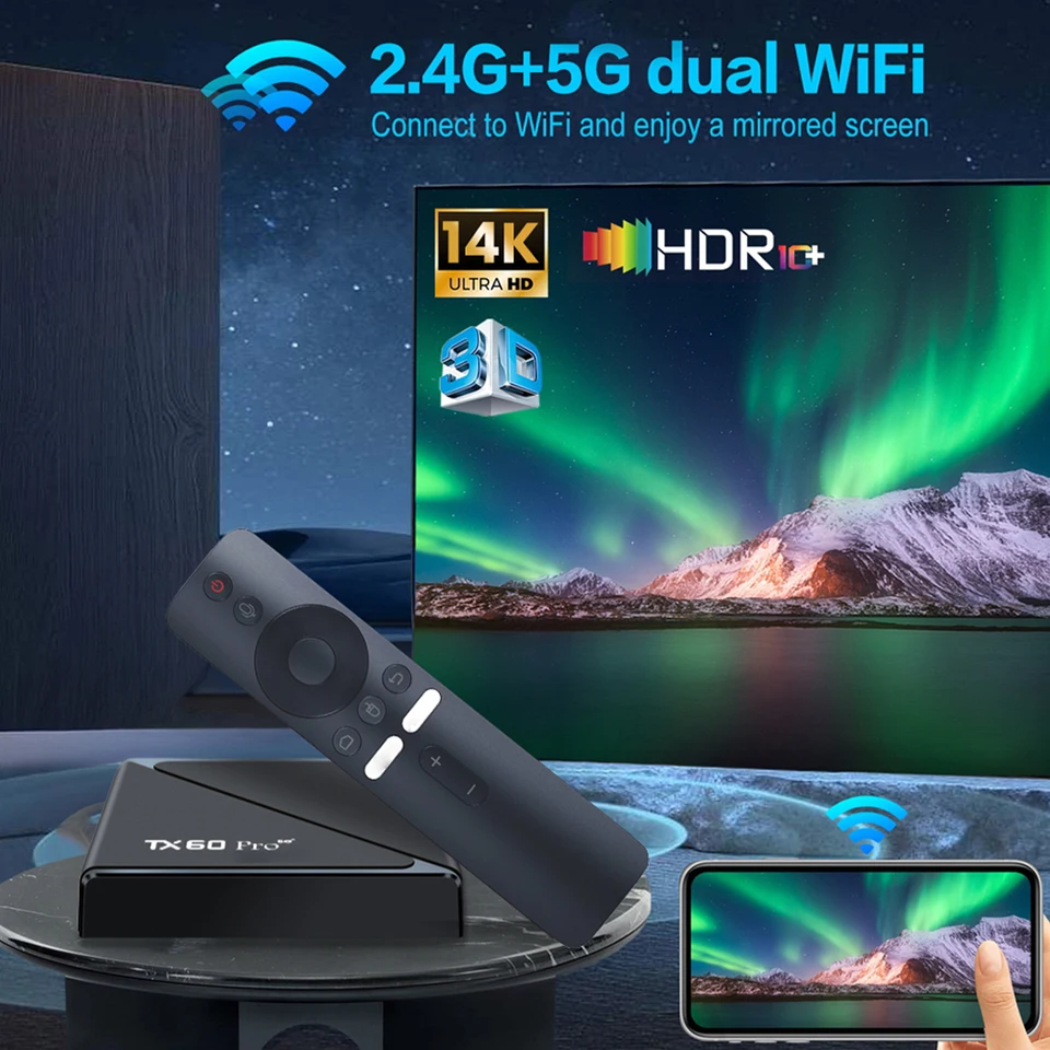 TX60 PRO スマート TV ボックス Android 16 Allwinner H313