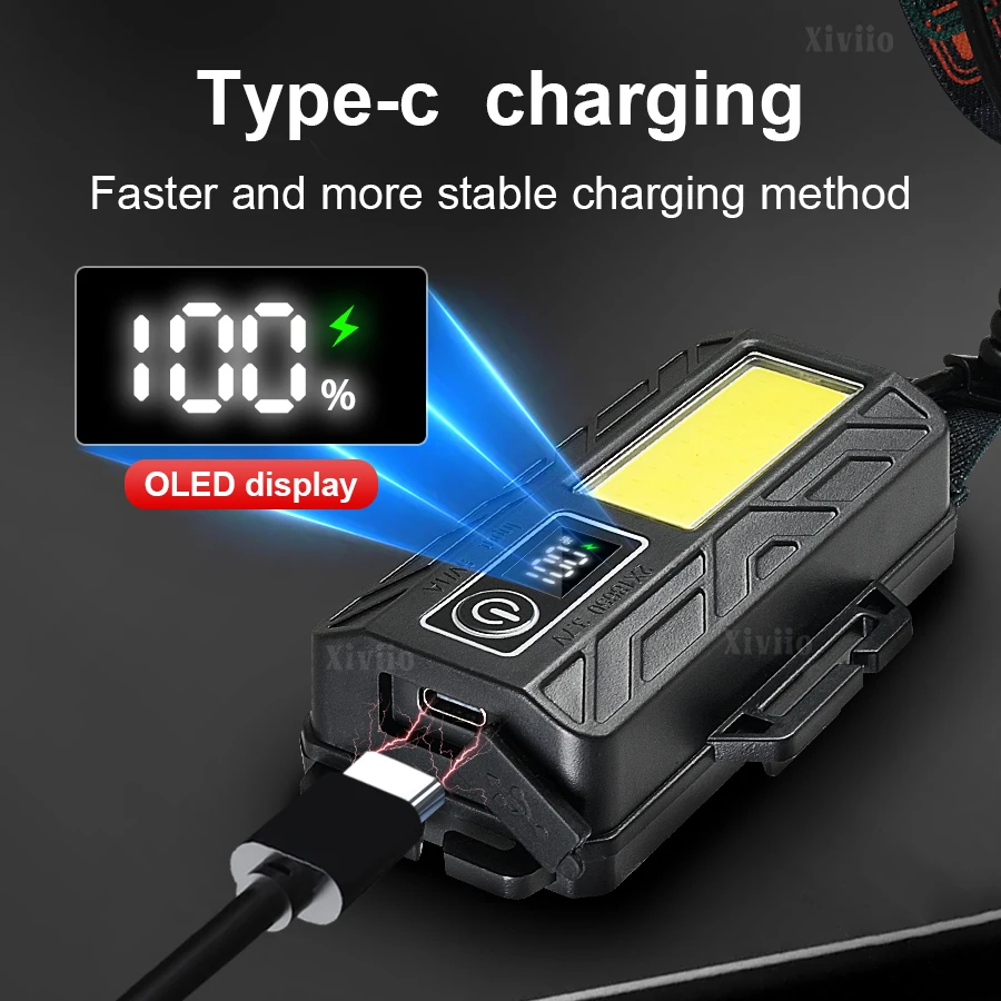 680000000LM 초강력 LED 헤드램프 슈퍼 브라이트 충전식 헤드 손전등 장거리 6000m 헤드라이트 낚시 사냥