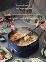 220V 6L Non-stick Electric Hot Pot 2 Flavor Cooker Available Split Type Multi Cooker Home Frying Pan 2