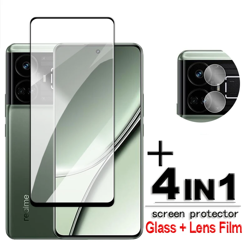 For Realme GT5 Glass Realme GT5 240W Tempered Glass 2.5D Full Cover Glue HD Screen Protector For Realme GT5 Lens Film 6.74 inch