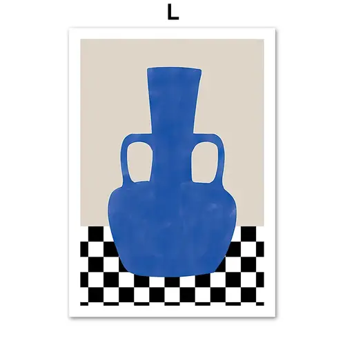 Abstract Blue Stripes Ocean Matisse Girl Flower Vase Wall Art Canvas Painting Posters And Prints Pictures For Living Room Decor - Image 17