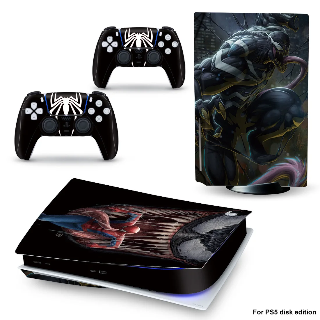 Marvel Vinyl Decal Skin Sticker Cover for PS5 Disk Skin Sticker Console and 2 DualShock Controllers Full Game Accessories 