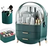 Makeup Organizer Cosmetic Storage Organizer Vanity Countertop Cosmetic Display Box Case with Drawers Cover Waterproof Dust-proof 1