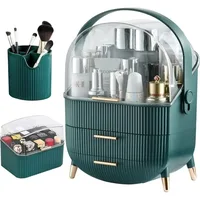 Makeup Organizer Cosmetic Storage Organizer Vanity Countertop Cosmetic Display Box Case with Drawers Cover Waterproof Dust-proof 1