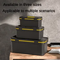 Deli 1 Pcs Multiple Specifications Toolbox Double Layer Tools Storage Box with Handle Multifunctional Portable Tool Organizer 2
