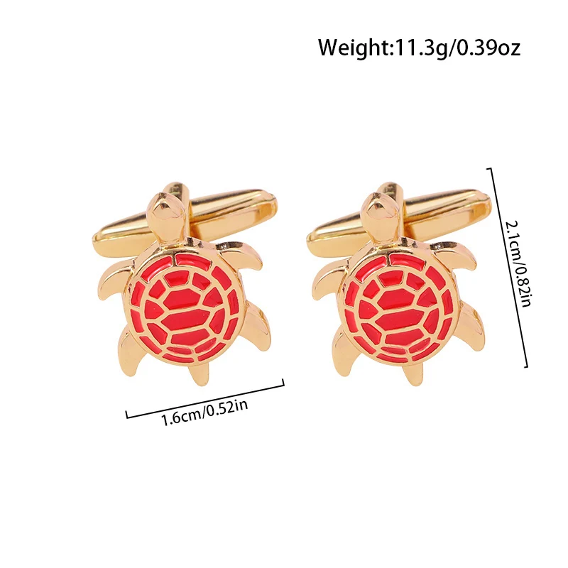 2 Pcs 바다 거북 커프스 단추 아연 합금 동물 금속 클래식 4 색 커프스 단추 남성용 정장 셔츠 쥬얼리 액세서리