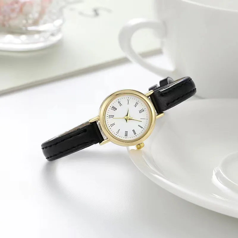 Reloj de cuarzo con correa de cuero para mujer de moda pequeño esfera Roma para dama - Imagen 29 de 31