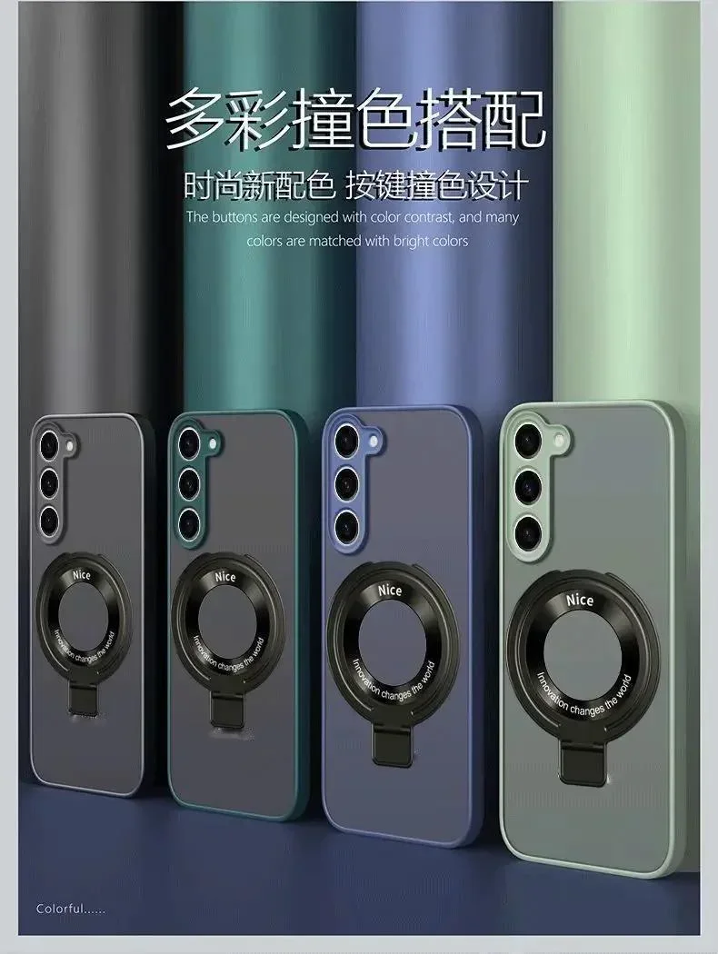 Luxury Matte Case For Samsung Galaxy S26 S25 Edge S24 FE S23 S22 S21 Ultra Plus A56 A26 A36 A16 A15 Magnetic Magsafe Cover