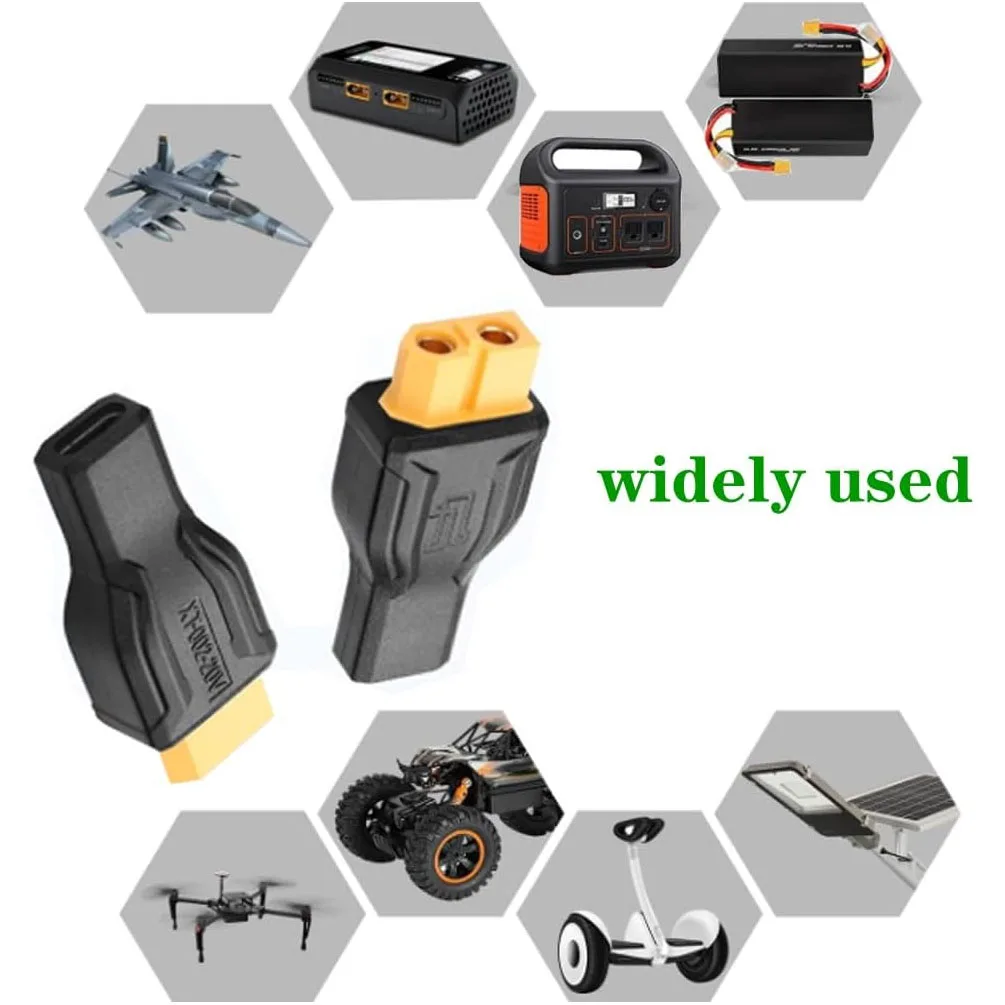 Lot de 2 adaptateurs Type-C vers XT60 pour charge rapide drone FPV RC